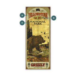 Vintage Grizzly Bear Wall Art - Wood & Metal Wall Art