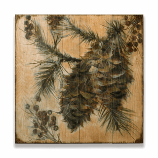 Sylvan Serenade: Cone 5 - Wood & Metal Wall Art Wood & Metal Wall Art Marilynn Dwyer Mason Wood 18" x 18"