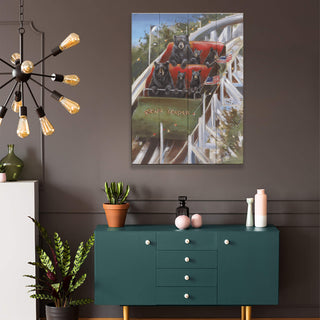 Bear Family Roller Coaster - Wood & Metal Wall Art