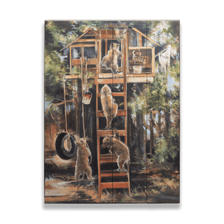 Cubhouse: Bear Cubs Treehouse - Wood & Metal Wall Art