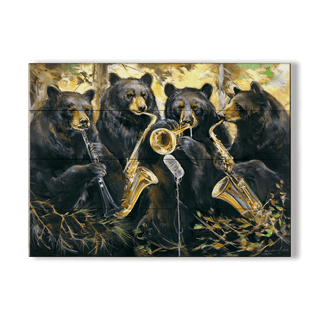 Bear Jazz Band - Wood & Metal Wall Art Wood & Metal Wall Art Marilynn Dwyer Mason