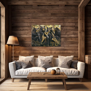 Bear Jazz Band - Wood & Metal Wall Art