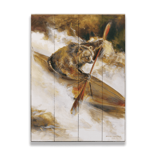Bear Kayak Adventure - Wood & Metal Wall Art
