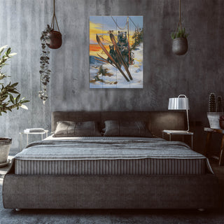 Last Run: Bears Heading to the Slopes - Wood & Metal Wall Art