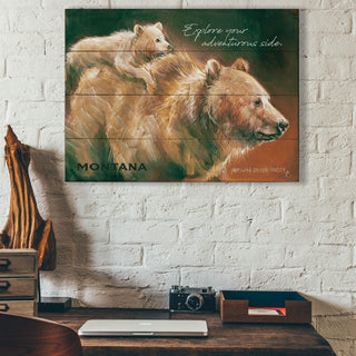 Mama Bear and Cub - Wood & Metal Wall Art Wood & Metal Wall Art Marilynn Dwyer Mason