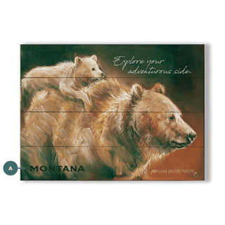 Mama Bear and Cub - Wood & Metal Wall Art Wood & Metal Wall Art Marilynn Dwyer Mason Wood 17" x 23"