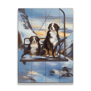 Ski Patrol Bernese Mountain Dogs - Wood & Metal Wall Art