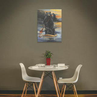 Paddleboard Bear - Wood & Metal Wall Art