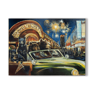 Bears' Night Out - Wood & Metal Wall Art Wood & Metal Wall Art Marilynn Dwyer Mason Wood 12" x 9"