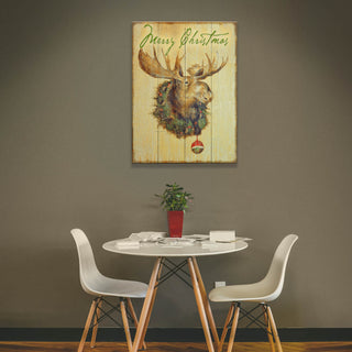 Moose in Wreath: Generic - Wood & Metal Wall Art Wood & Metal Wall Art Marilynn Dwyer Mason