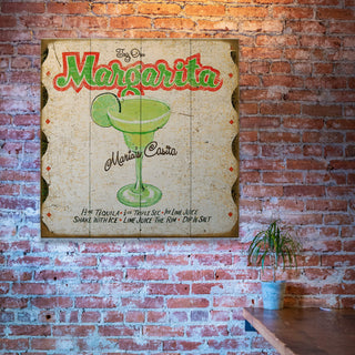 Vintage Cocktail Recipe: Margarita - Wood & Metal Wall Art
