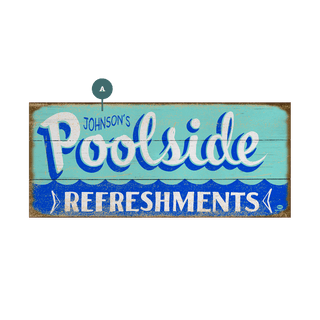 Poolside Refreshments - Wood & Metal Wall Art Wood & Metal Wall Art Marty Mummert Studio Wood 16" x 7"