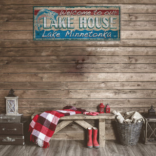 Welcome to Our Lake House - Wood & Metal Wall Art Wood & Metal Wall Art Marty Mummert Studio