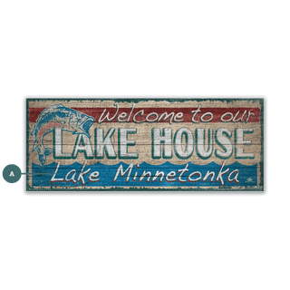 Welcome to Our Lake House - Wood & Metal Wall Art Wood & Metal Wall Art Marty Mummert Studio Wood 16" x 7"