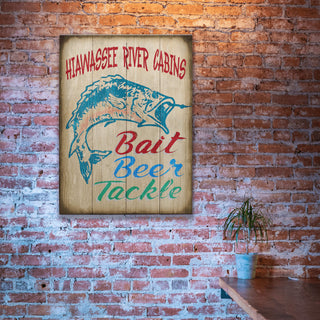 Bait, Beer, and Tackle: Personalized - Wood & Metal Wall Art Wood & Metal Wall Art Marty Mummert Studio