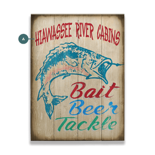 Bait, Beer, and Tackle: Personalized - Wood & Metal Wall Art Wood & Metal Wall Art Marty Mummert Studio Wood 9" x 12"
