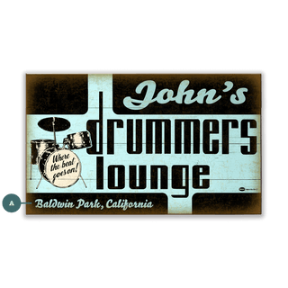 Drummer's Lounge - Wood & Metal Wall Art Wood & Metal Wall Art Marty Mummert Studio Wood 14" x 8"