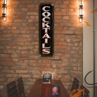 Vintage Cocktails Sign: Black - Wood & Metal Wall Art Wood & Metal Wall Art Marty Mummert Studio