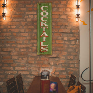 Vintage Cocktails Sign: Green - Wood & Metal Wall Art Wood & Metal Wall Art Marty Mummert Studio