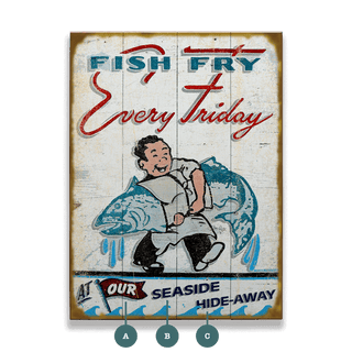 Fish Fry Fridays - Wood & Metal Wall Art Wood & Metal Wall Art Marty Mummert Studio Wood 9" x 12"