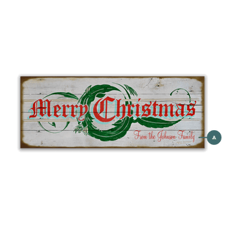 Merry Christmas Sign - Wood & Metal Wall Art Wood & Metal Wall Art Marty Mummert Studio Wood 16" x 7"