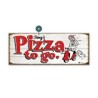 Pizza To Go - Wood & Metal Wall Art Wood & Metal Wall Art Marty Mummert Studio Wood 16" x 7"