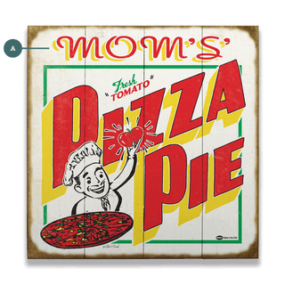 Mom's Pizza Pie - Wood & Metal Wall Art Wood & Metal Wall Art Marty Mummert Studio Wood 10.5" x 10.5"