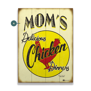 Mom's Chicken Dinners- Wood & Metal Wall Art Wood & Metal Wall Art Marty Mummert Studio Wood 9" x 12"