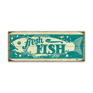 Fresh Fish For Sale: Generic - Wood & Metal Wall Art Wood & Metal Wall Art Marty Mummert Studio Wood 16" x 7"