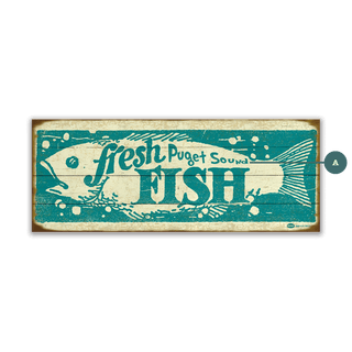 Fresh Fish For Sale: Personalized - Wood & Metal Wall Art Wood & Metal Wall Art Marty Mummert Studio Wood 16" x 7"