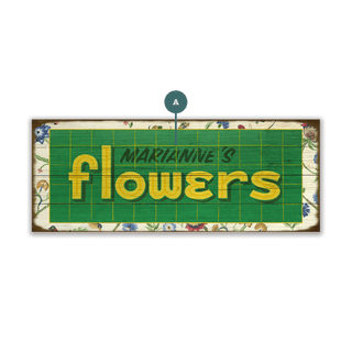 Marianne's Flowers - Wood & Metal Wall Art Wood & Metal Wall Art Marty Mummert Studio Wood 16" x 7"