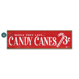 Candy Canes - Wood & Metal Wall Art Wood & Metal Wall Art Marty Mummert Studio Wood 36" x 10.5"