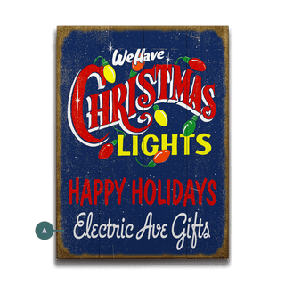 Christmas Lights - Wood & Metal Wall Art Wood & Metal Wall Art Marty Mummert Studio Wood 9" x 12"