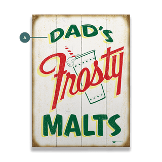 Dad's Frosty Malts - Wood & Metal Wall Art Wood & Metal Wall Art Marty Mummert Studio Wood 9" x 12"