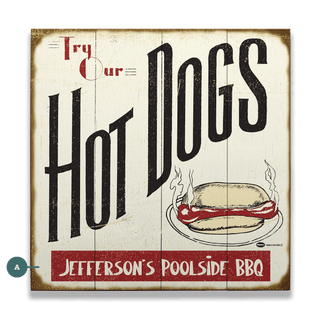 Try Our Hot Dogs - Wood & Metal Wall Art Wood & Metal Wall Art Marty Mummert Studio Wood 10.5" x 10.5"