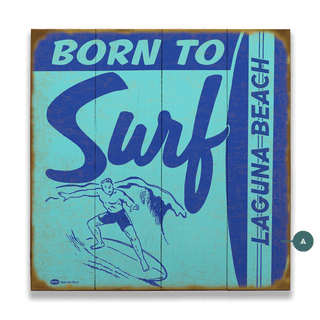 Born To Surf - Wood & Metal Wall Art Wood & Metal Wall Art Marty Mummert Studio Wood 10.5" x 10.5"