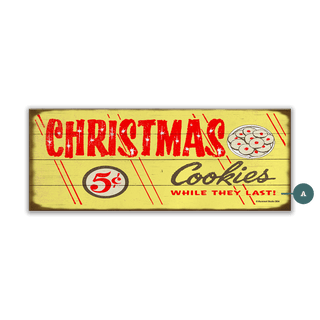 Christmas Cookies- Wood & Metal Wall Art Wood & Metal Wall Art Marty Mummert Studio Wood 16" x 7"