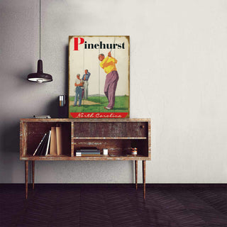 Golfer and Caddy - Wood & Metal Wall Art Wood & Metal Wall Art Old Sport Gallery