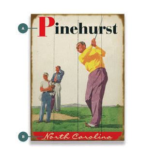 Golfer and Caddy - Wood & Metal Wall Art Wood & Metal Wall Art Old Sport Gallery Wood 9" x 12"