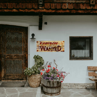 Cowboy Wanted - Wood & Metal Wall Art Wood & Metal Wall Art Out West Design