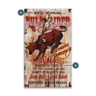 Bull Rider Competition - Wood & Metal Wall Art Wood & Metal Wall Art Meissenburg Designs Wood 8" x 14"