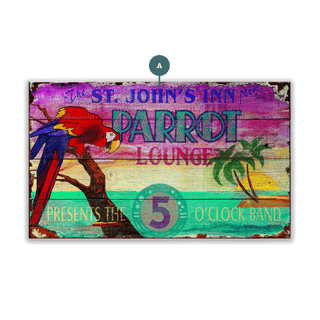 The Parrot Lounge - Wood & Metal Wall Art Wood & Metal Wall Art Out West Design