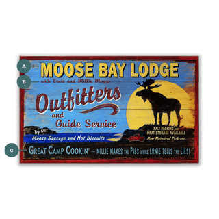 Moose Bay Lodge - Wood & Metal Wall Art Wood & Metal Wall Art Out West Design Wood 14" x 8"