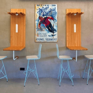 Winter Carnival: Ski, Skate, Sled - Wood & Metal Wall Art Wood & Metal Wall Art Out West Design