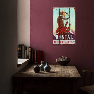 Ski Rental Sign - Wood & Metal Wall Art Wood & Metal Wall Art Out West Design