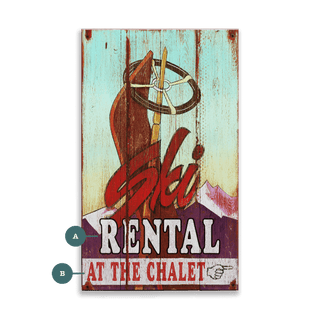 Ski Rental Sign - Wood & Metal Wall Art Wood & Metal Wall Art Out West Design