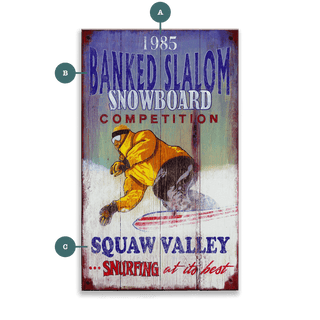Snowboard Competition - Wood & Metal Wall Art Wood & Metal Wall Art Out West Design