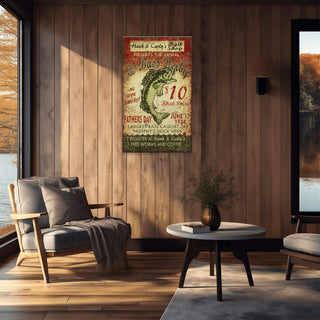 Cane Pole Bass Derby - Wood & Metal Wall Art Wood & Metal Wall Art Out West Design