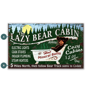 Lazy Bear Lodge - Wood & Metal Wall Art Wood & Metal Wall Art Out West Design