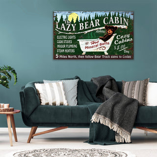 Lazy Bear Lodge - Wood & Metal Wall Art Wood & Metal Wall Art Out West Design